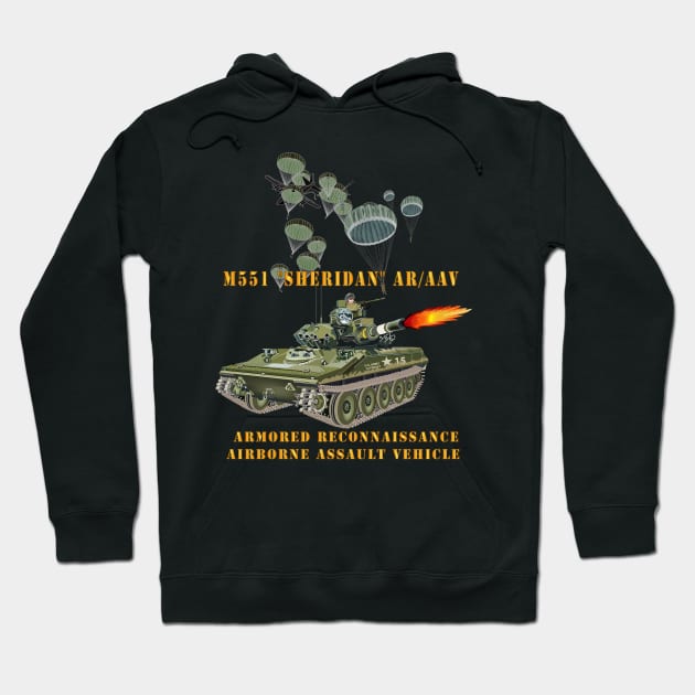 M551 Sheridan - Firing - ARV-AAV w Paratroopers Hoodie by twix123844